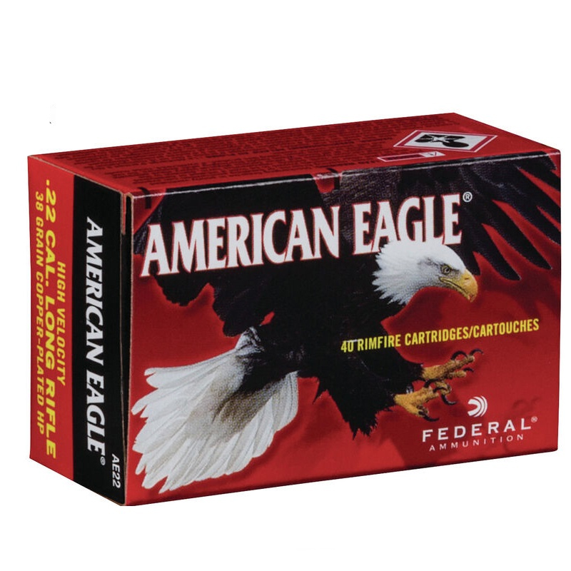 Munição Federal 22LR AMERICAN EAGLE PONTA OCA 38GR – CX 40 – Loja das ...